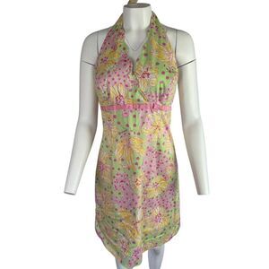 Lilly Pulitzer Women's Halter Dress Size 10 Fillies for Lillies Floral Print